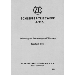 Z04 Betriebsanleitung, Ersatzteiliste,(onderhoud, Getr  ZF/ZP  , A216, Super 318-319, Master 418-419