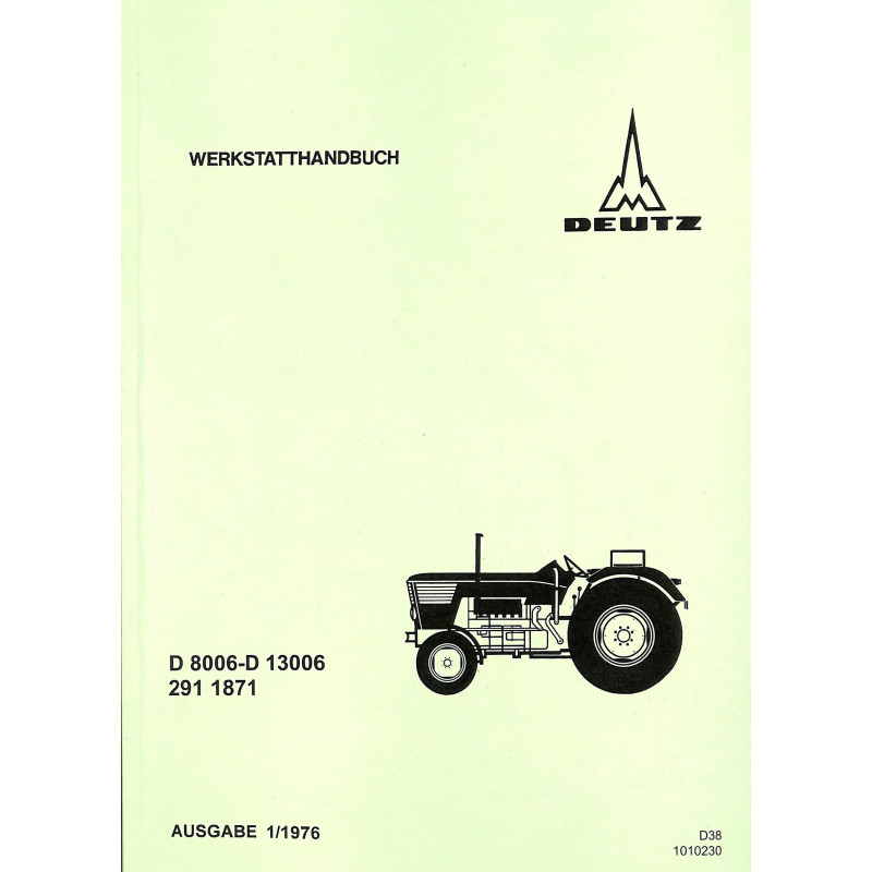 Werkstatthandbuch Deutz D8006-D5506 291 1871, werkplaats handboek