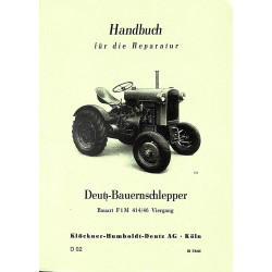 D02 - Handbuch für die Reparatur Deutz-bauernschlepper F1M 414/46