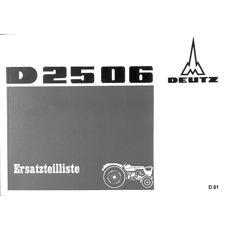 Ersatzteilliste Deutz D2506, onderdelen lijst